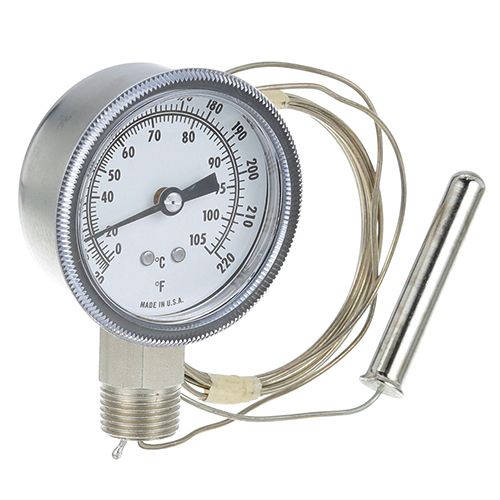Adamation 70-2470-613 Thermometer 2-7/8, 20-220F,  1/2 MPT