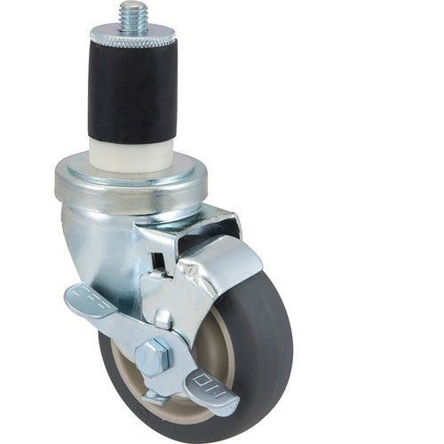 Allpoints 1201036 Stem Caster, 3-1/2",W/Brk,Gry