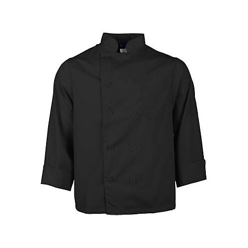 Allpoints 2577BLK2XL Kng 2Xl Lw Chef Coat Black Long Sleeve