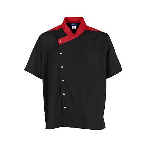 Allpoints 2779BKRD3XL KNG 3XL Uptown Chef Coat LW Black/Red