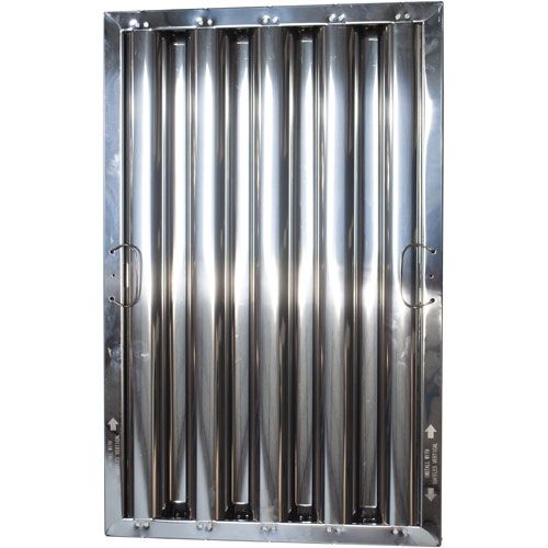 Allpoints 8014169 Type 6 Baffle Hood Filter 25x16 Stainless Steel 