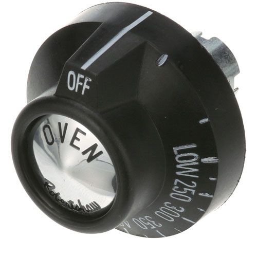 American Range A32011 BJ Oven Thermostat Knob 1-15/16" DIA, OFF-LO-250-500, Mount 11/16" DIA, Notch Position Up, 7/8" Protrusion