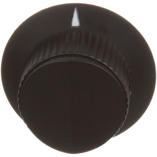 Blodgett 36616 Oven Black Indicator Knob W/White Arrow 1-7/8", 1/4" Hole With 2 Set Screws