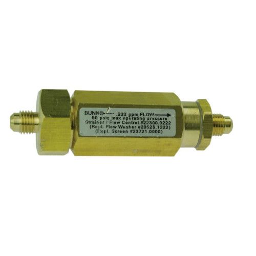 Bunn 22300.0222 Brewer Water Strainer Flow Control 222GPM