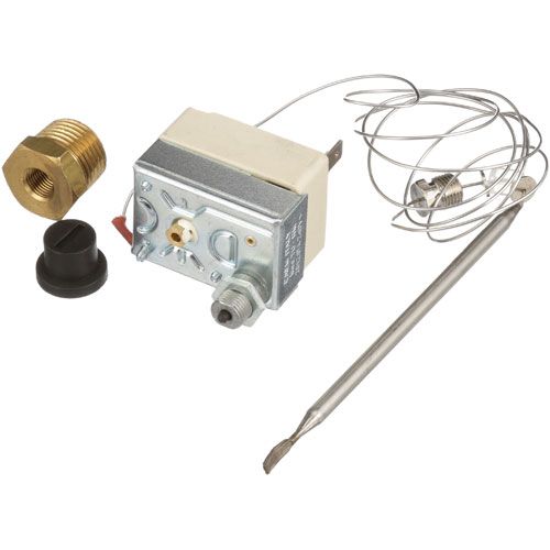 Cleveland 108995 Hi-Limit Thermostat W/ Panel Nut, Manual Reset Button, 3/16" X 5" Blub