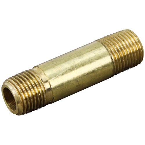 Cleveland 14297 Nipple: 0.13 inch NPT x 1.50 inch Schedule 40, Brass Threaded Both Ends (TBE)