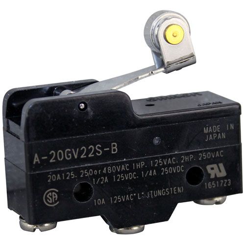 Cleveland 2474500 Roller Lever Microswitch W/1" MT Centers, 20 AMP, 125/250/480V