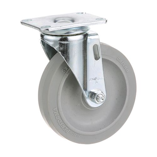 Cres Cor 569-001 Plate Mount Caster 5"DIA, 1-1/4" Wide Wheel, No Break