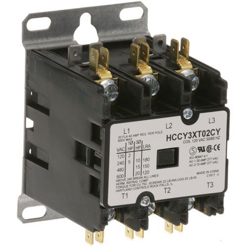 Dean 807-0071 3 Pole Contactor W/ 10/120 Volt