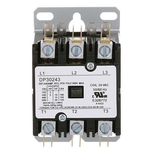 Dean 810-1202 3 Pole Contactor, 40 AMP, 24V