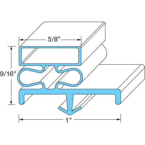 Delfield MCC-606 23" x 60.5" Gray Rubber Magnetic Door Gasket 