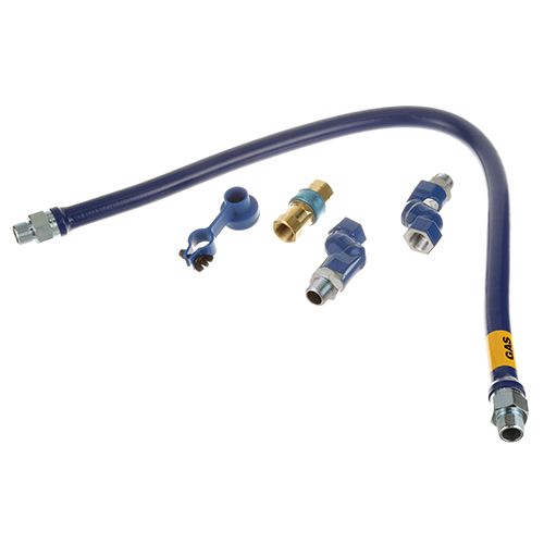 Dormont 1675BPQ2S48 Gas Connector Hose Assembly Snapfast Blue 3/4" DIA 48" Long W/2 Swivel