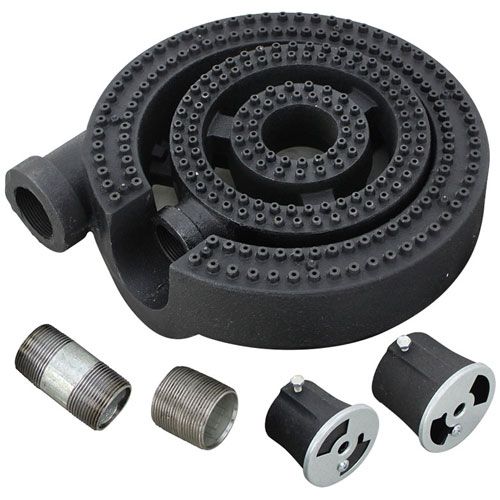 Imperial 15004 Range 3-Ring Cast Iron Burner Assembly W/pipe Nipples Air Shutters 12" DIA