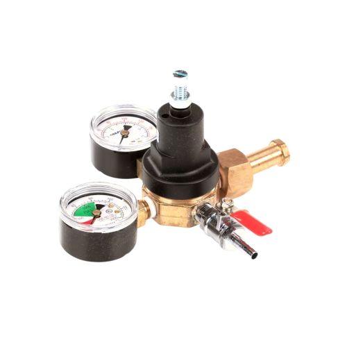 Lancer Juice Machines T5741PMHPBK-01 Regulator Kit CO2 Tank Mount 1/4" Barb Shut-Off Valve