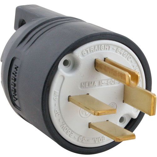 Plug,Straight , 4 Prong,250V,60A For Hubbell - Part# 8461C