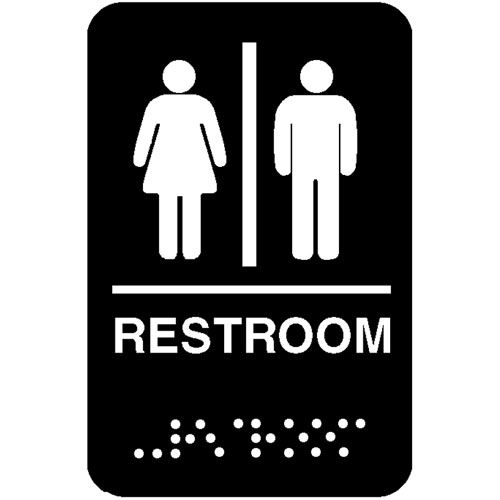 Vollrath 5633 Restroom Braille Symbol Sign 6" X 9" 