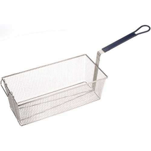 Southbend P9183 Twin Fryer Basket Blue 17-1/8" L, 8-1/4" W, 6" H Font Hook, Blue Plastic coated Handle