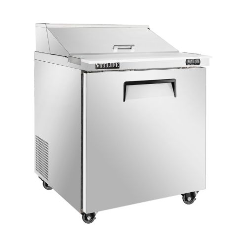 VITLIFE Commercial VSP29M 29" Refrigerated Mega Top Sandwich / Salad Unit w/ 1 Door, 7.6 cu. Ft.