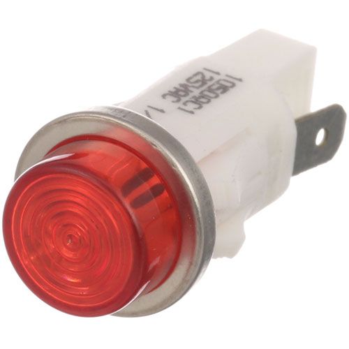 Winston Products PS1103 Red Signal Light, 125V, 1/2" Hole, Chrome Beze